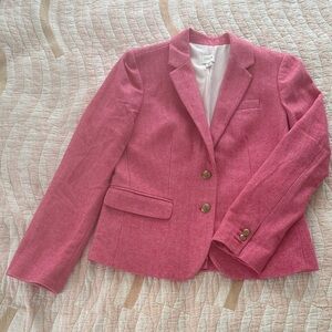 J. Crew Pink Herringbone Blazer